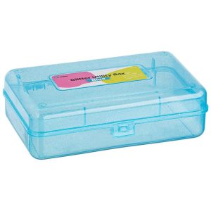 Pencil Box Green, Plastic Pencil Case, Multipurpose Storage Utility Box Organizer with Snap Closure for Home and Office