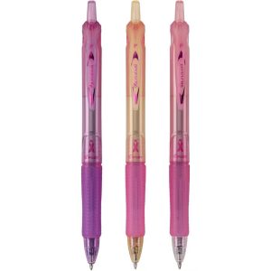 3pk Acroball Breast Cancer Awareness Ballpoint Pens Fine Point 0.7mm Black Ink