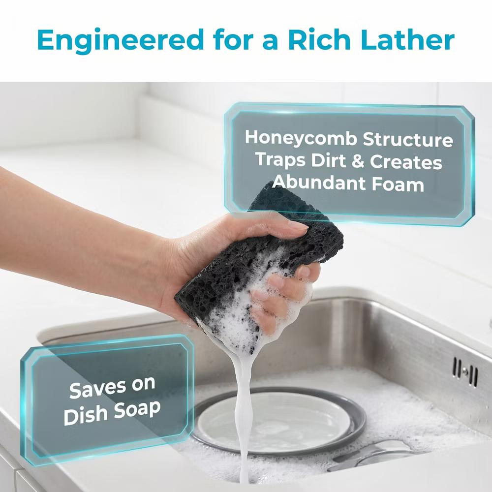 Kitchen Household Cleaning Non-Scratch Cleaning Sponge 6 Pcs - Image 7