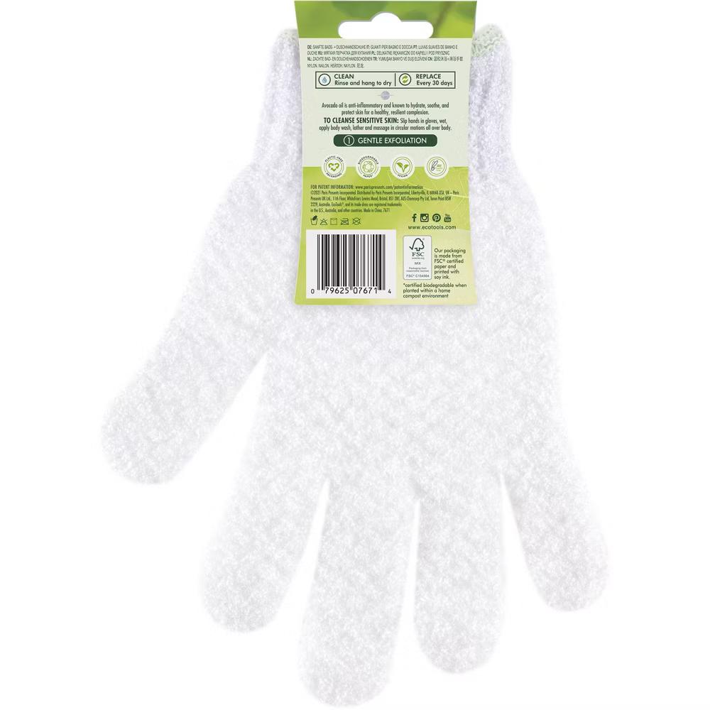 Avocado Oil Infused Gentle Bath Shower Gloves: Exfoliating, Whole Body, Polyfoam, 2 Pieces - Image 5