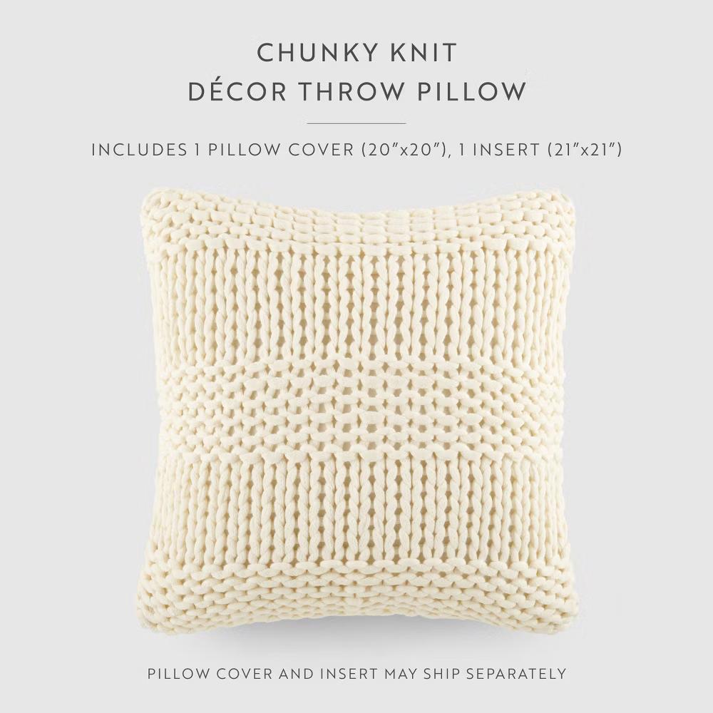 Cozy Chunky Knit Throw Pillow Cover And Pillow Insert - Image 21
