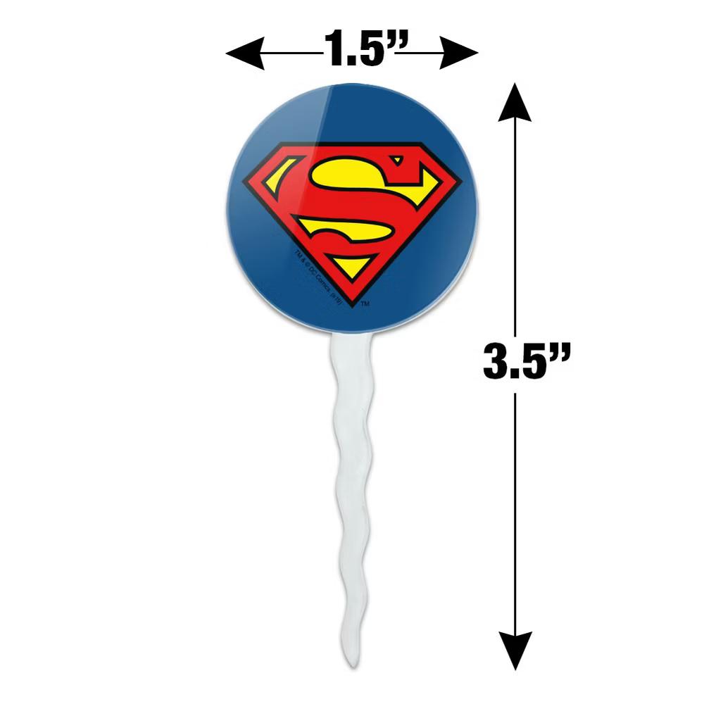 Classic S Shield Logo Cupcake Picks Toppers Decoration Set of 6 - Image 3