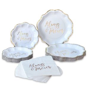 Always & Forever 72 Piece Party Tableware Set (24 Guests) | 00247NA-KIT