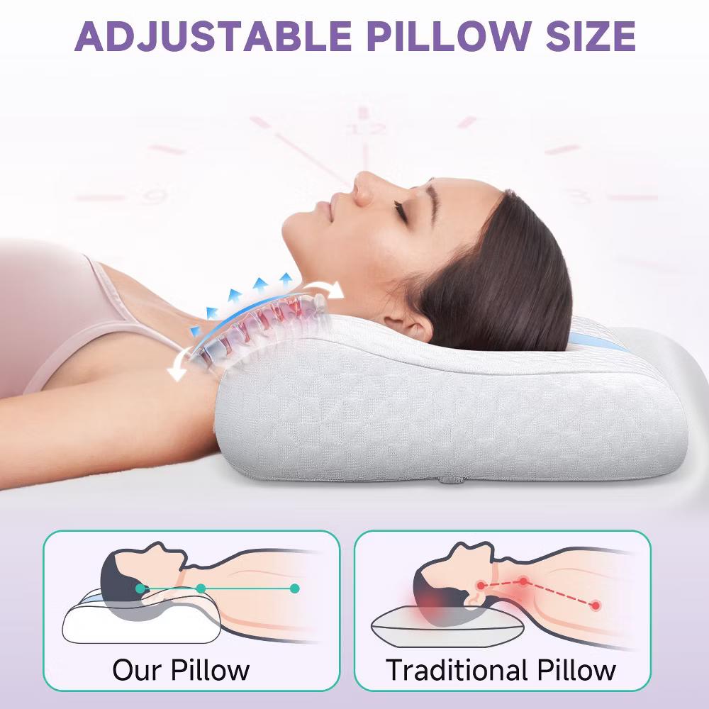 Orthopedic Contour Neck Pillow with Odorless Memory Foam - Perfect for All Sleeping Positions - Image 3