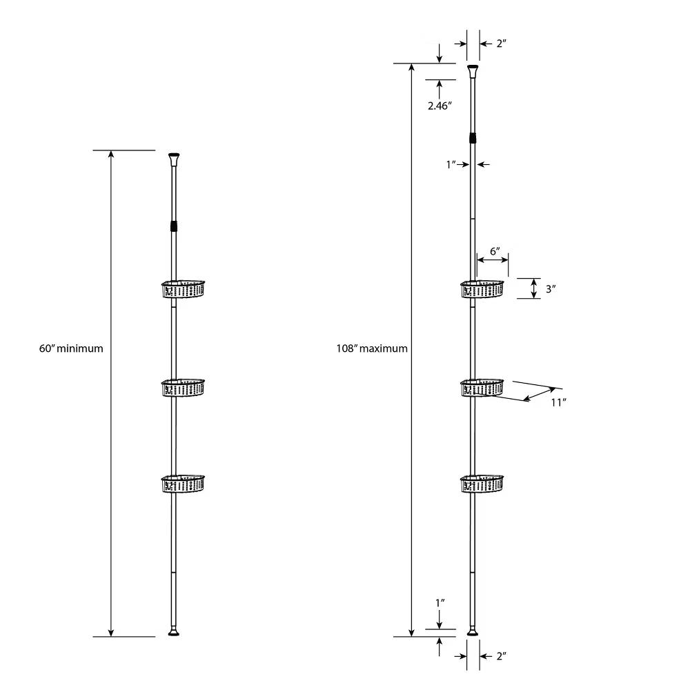 Steel Corner Tension Pole Caddy - Image 4