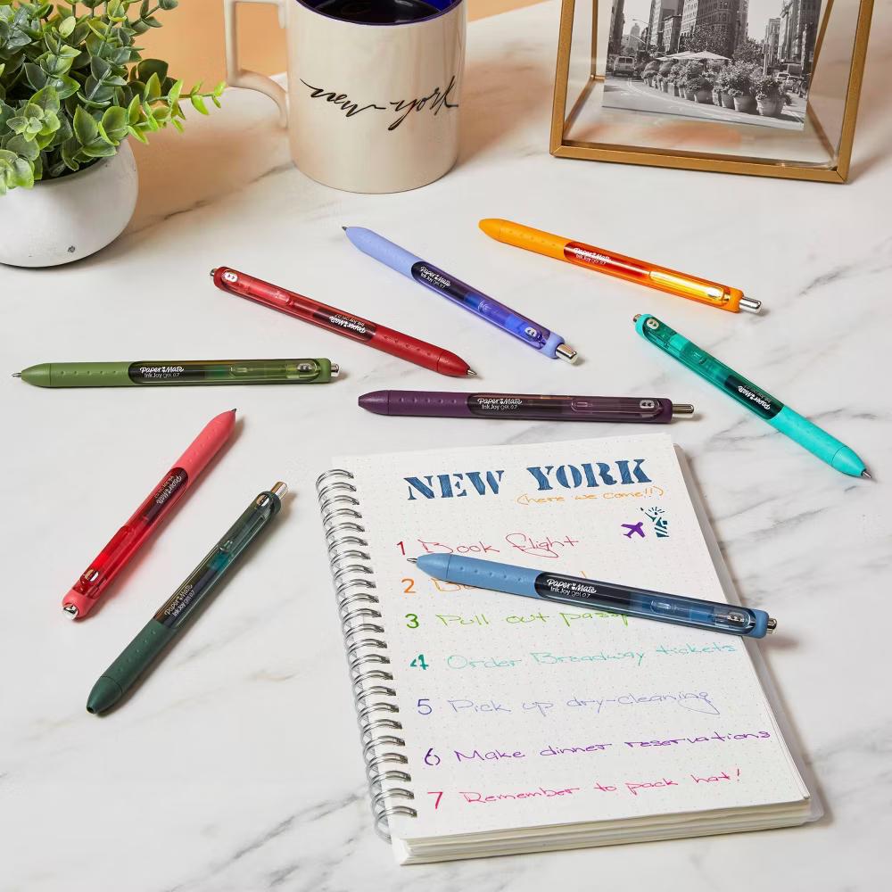 Paper Mate InkJoy Gel 30pk Gel Pens 0.7mm Medium Tip Multicolored: Retractable Stationery & Office Supplies