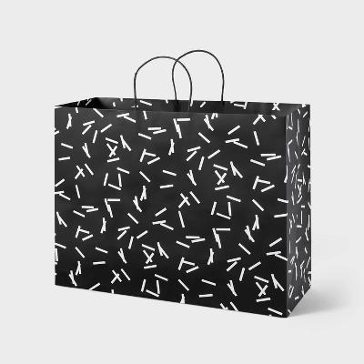 Large Confetti Gift Bag Black/White - Image 2