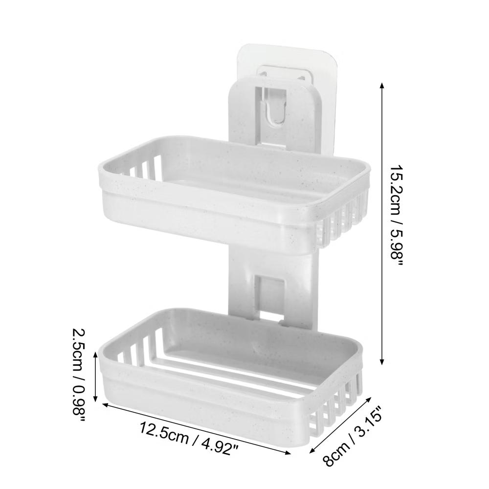 Plastic Soap Dish Keep Soap Dry Soap Cleaning Storage Drill Free Soap Holder for Home Bathroom Kitchen 1 Pc - Image 4