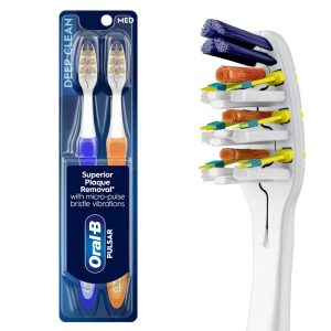 Pulsar Pro-Health Battery Powered Electric Toothbrush - Medium - 2pk