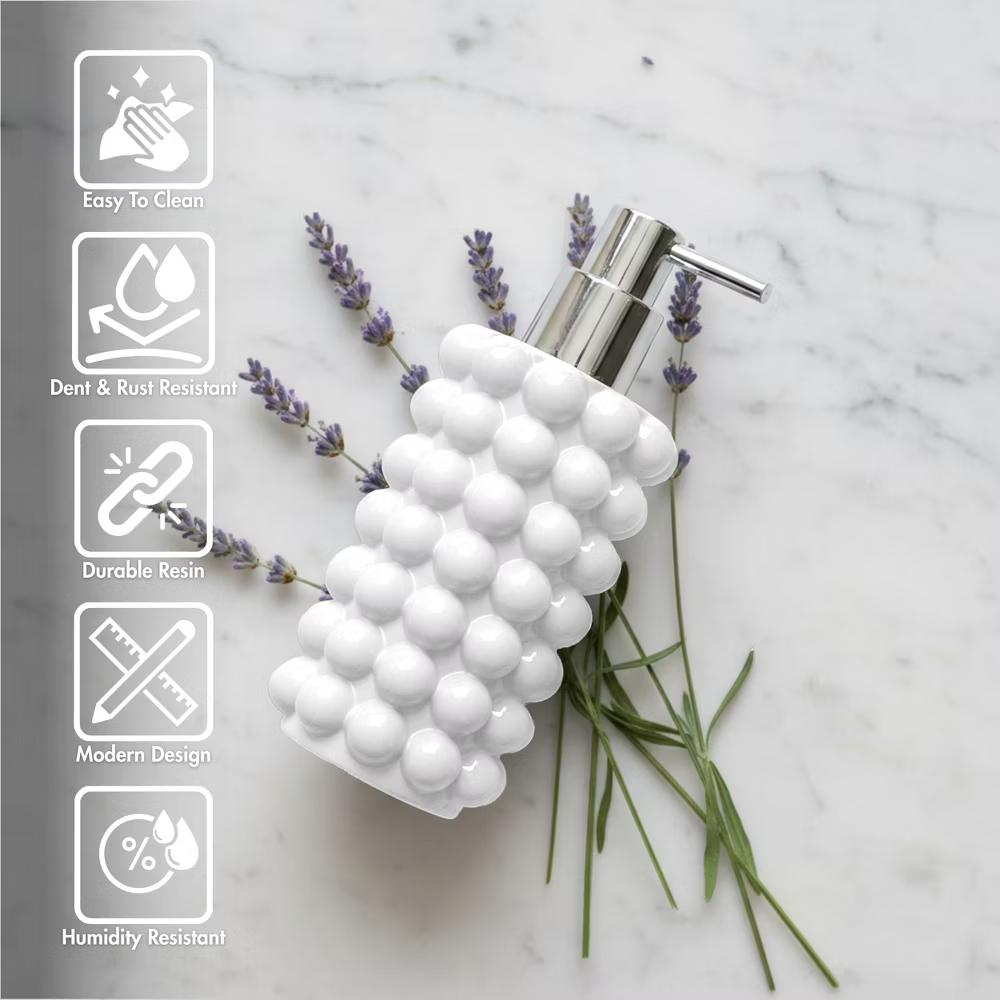 Better Trends Nova Bathroom Accessories 100% Resin Impeccably Crafted Soap Dispenser with Rust-Proof Pump for Bathroom & Kitchen Countertops - Image 35