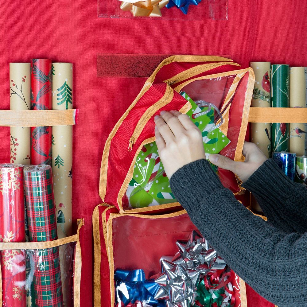 Holiday Hanging Gift Wrap Organizer with 4 Front Pockets - Simplify - Image 5