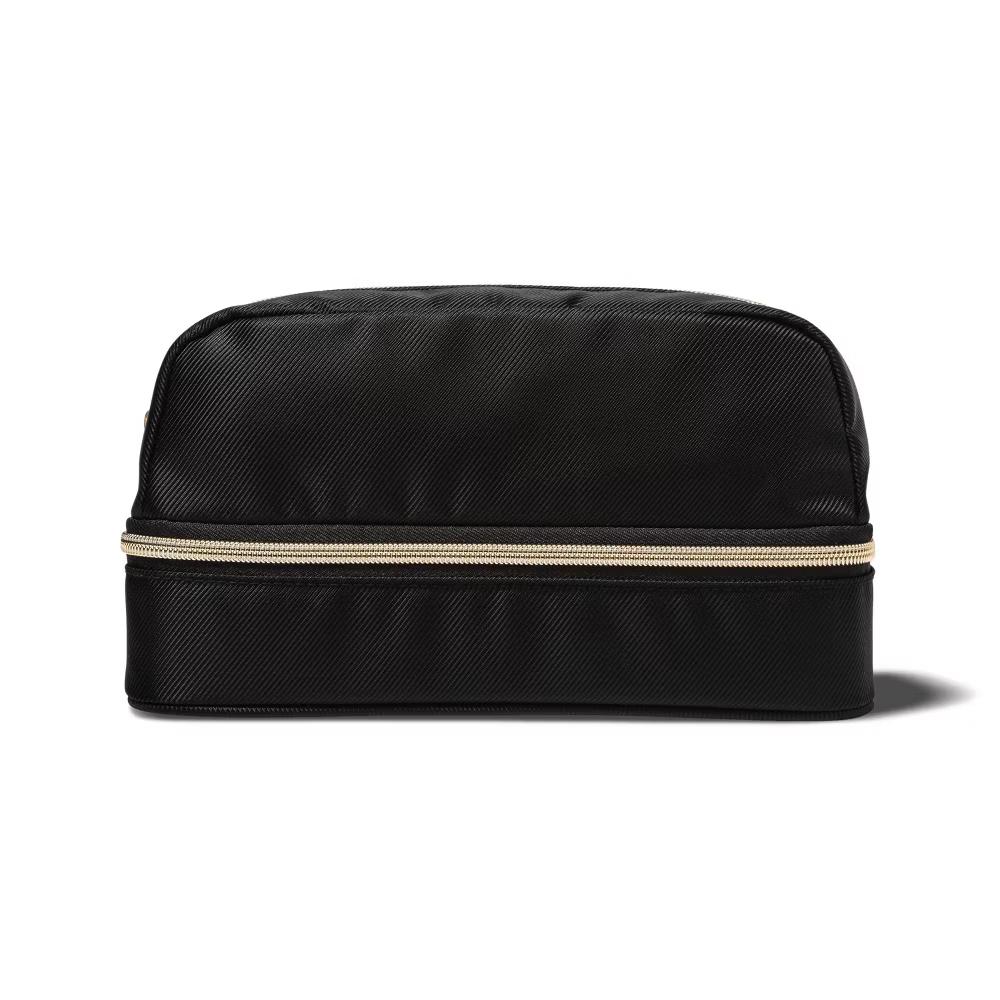 Double Compartment Travel Makeup Toiletry Bag: Zipper Closure, 10" Width, 2 Compartments - Image 3