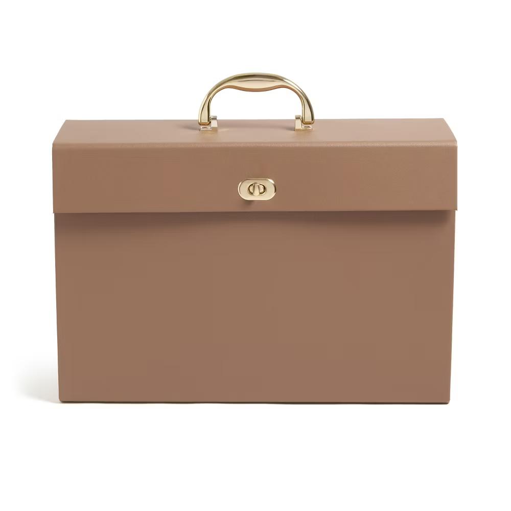 19 Pocket Recycled Pleather Expandable File Light Brown: File Organizer & Holder, Letter Size, Storage Bin - Image 7