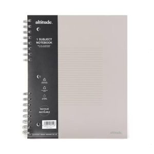 100pg 1 Subject College Ruled Notebook - 9" 11", Split Wire Binding, Warm Gray