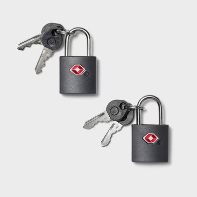 2pk Key Luggage Lock Gray - Solid Metal Travel Accessories - Image 2