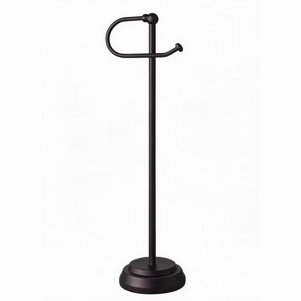 Freestanding Toilet Paper Holder, Matte Black Chrome, Installation Free Tissue Stand for Bathroom, Non Slip TP Holder for Standard Rolls - Image 7