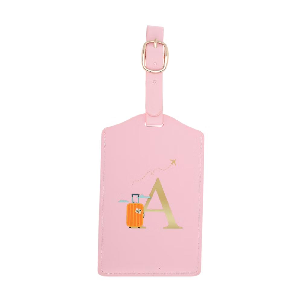 Letter Luggage Tag Pink 1 Pc - Image 2