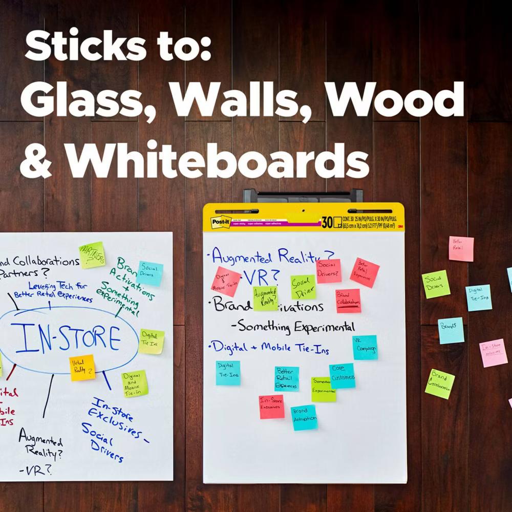 Super Sticky Mini Easel Pad, 15 18 Inches, 20 Sheets/Pad, 1 Pad, White Premium Self Stick Flip Chart Paper: Large Sticky Pad - Image 11