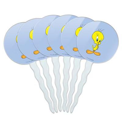 Looney Tunes Tweety Cupcake Picks Toppers Decoration Set of 6 - Image 3