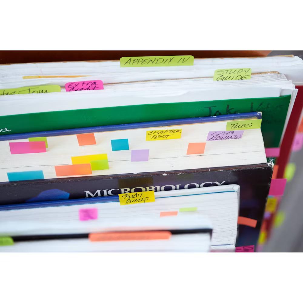10pk 1/2"x2" Page Markers Assorted Bright Colors - Image 12