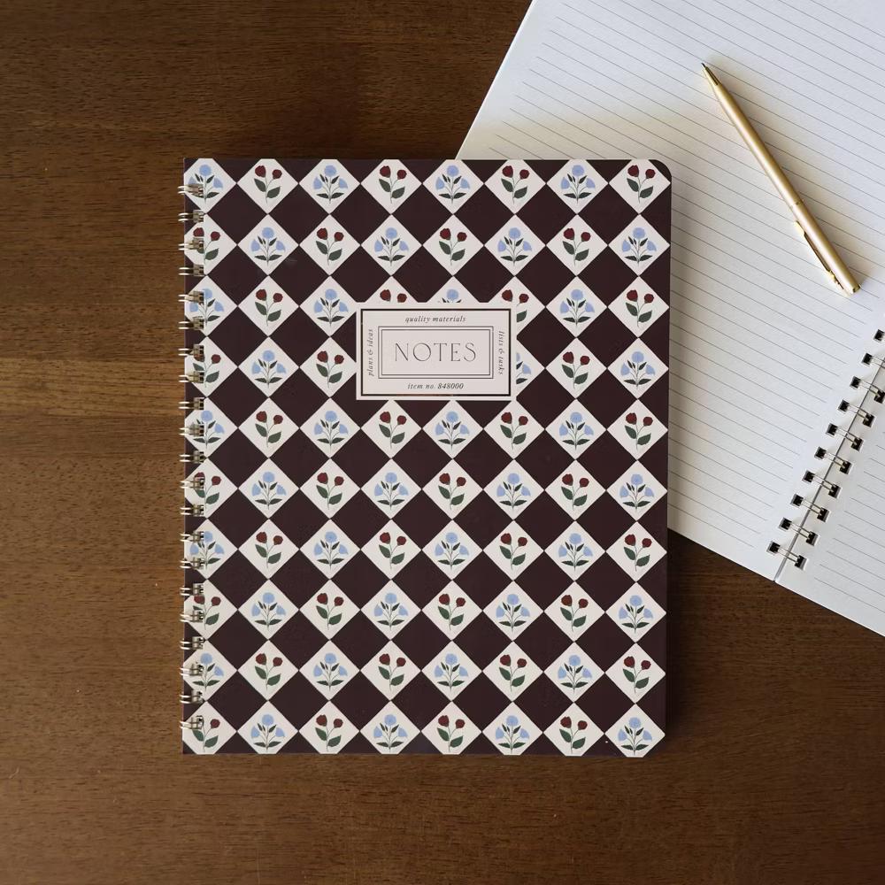 FRINGE 9"x11" Spiral Notebook College Rule Chocolate Brown Diamond 120 Pages - Image 3