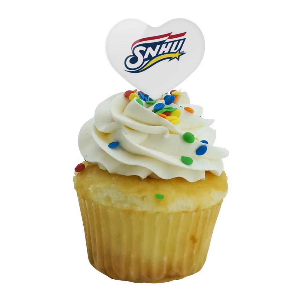 Southern New Hampshire University Primary Logo Heart Love Cupcake Picks Toppers Decoration Set of 6 - Image 4