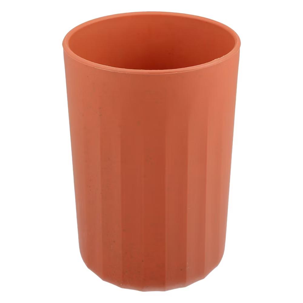 Bathroom Tumbler with Smooth Lines Wheat Straw Cup for Bathroom for Toothpaste 4.09''x2.80'' 1Pc