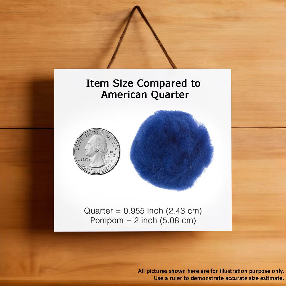 2in Royal Blue Pom Poms for Crafts DIY Art Creative, 50pcs