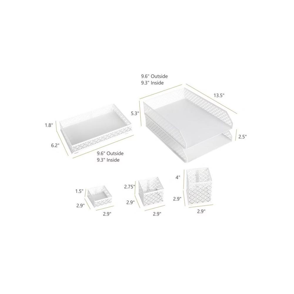 Blu Monaco 6 Piece Interlocking Desk Organizer Set - Image 39