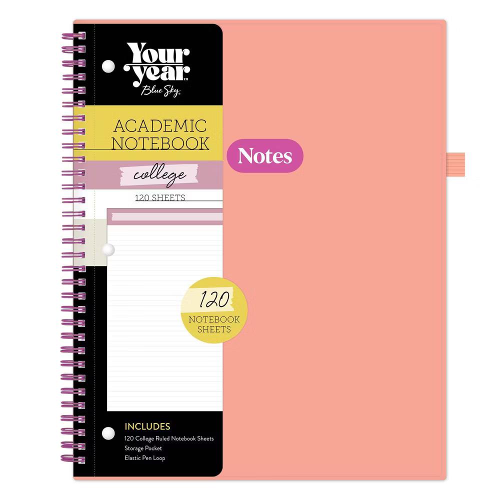 Blue Sky Your Year College Wirebound Notebook 8.5"x11" Orange - Image 4