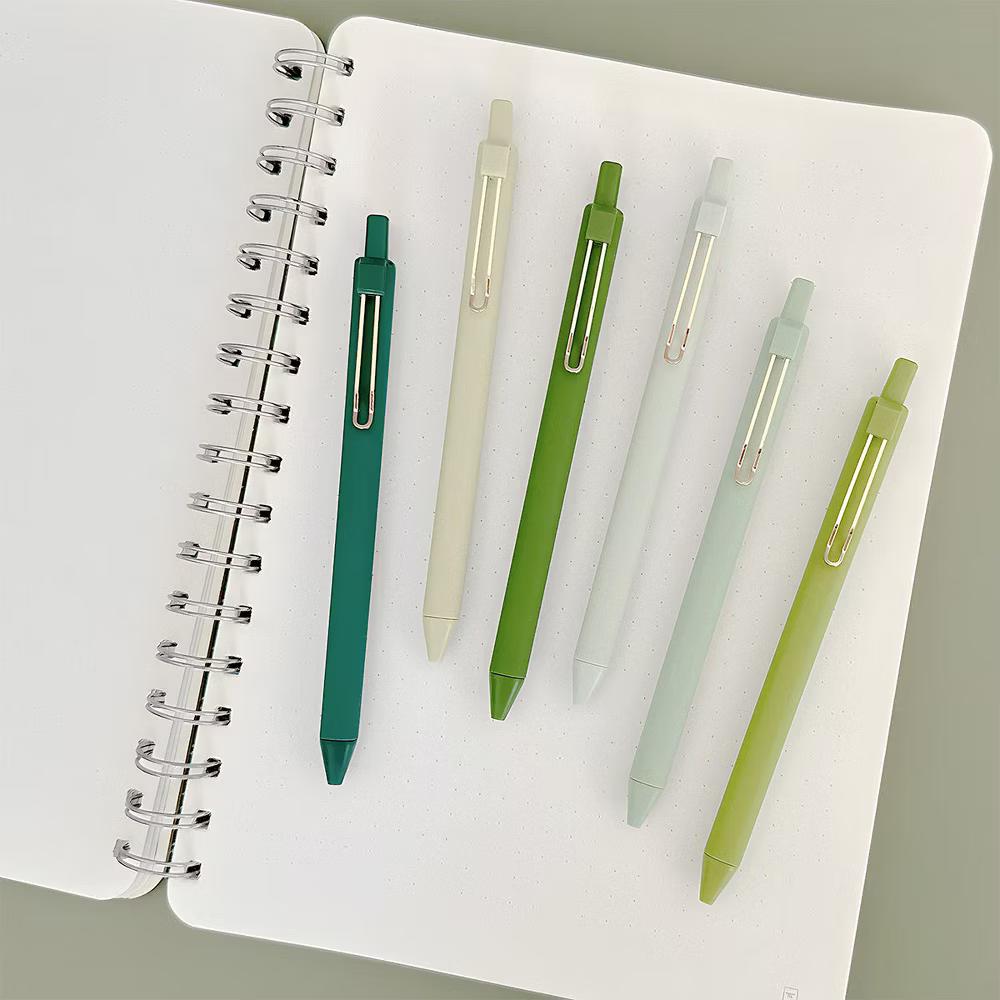 Retractable Black Ink Gel Pens, 0.5mm Fine Point, Black ink, Set of 6 - Image 7