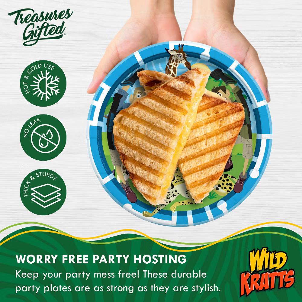 Treasures Gifted Wild Kratts Plates 9in - Wild Kratts Party Supplies - 8 Pack - Image 6