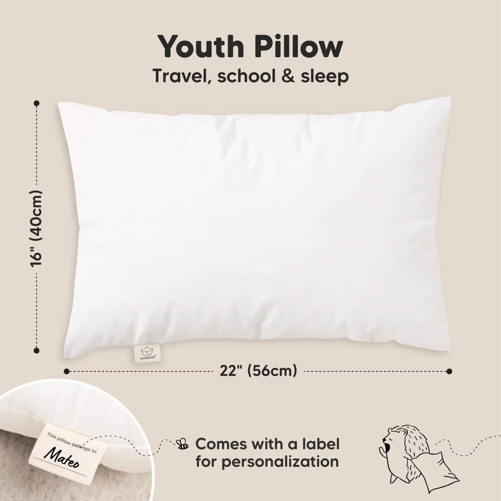 Jumbo Toddler Pillow with Pillowcase, 14X20 Soft Organic Toddler Pillows for Sleeping, Kids Travel Pillow - Image 66