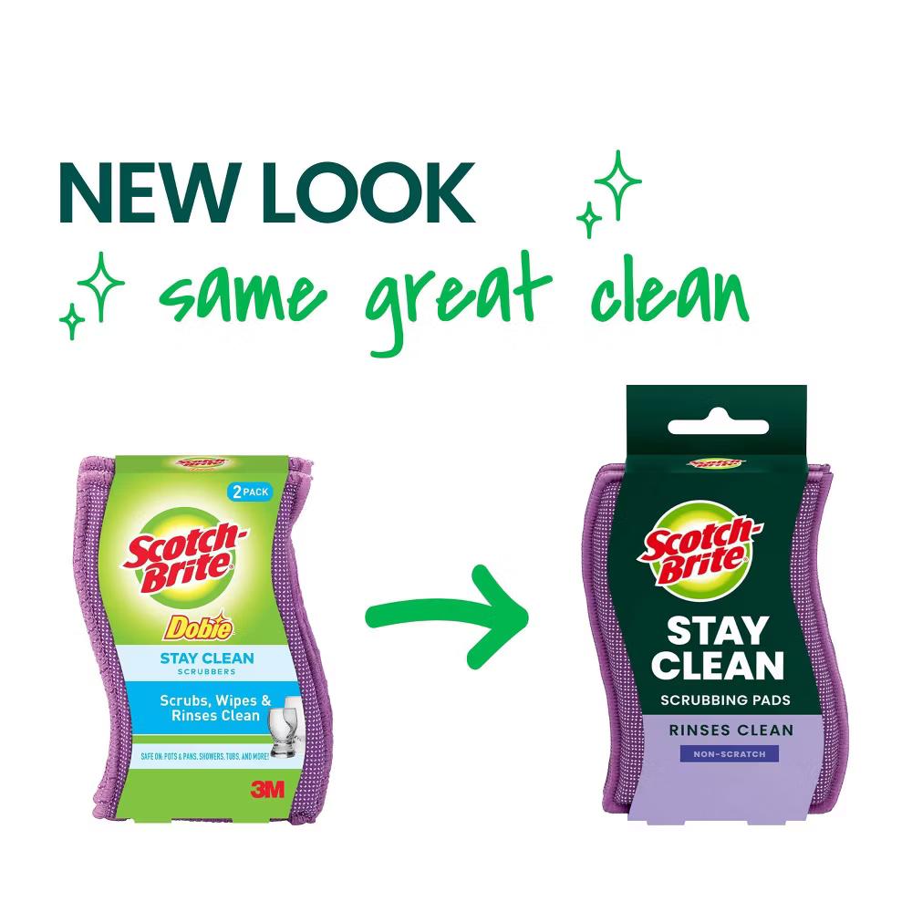 Stay Clean Non-Scratch Multipurpose Scrubbing Pads - 2ct: Microfiber, Reusable - Image 4
