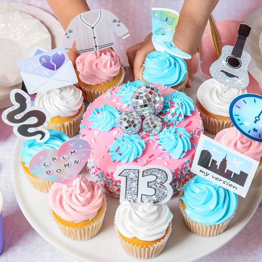 In My Party Era - Dessert Cupcake Toppers - Celebrity Concert Party Clear Treat Picks - Set of 24 - Image 6