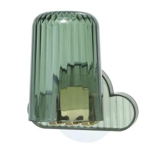 Bathrooms Wall Mounted Toothbrush Holder with Cup 4.33"x2.56" 1 Set