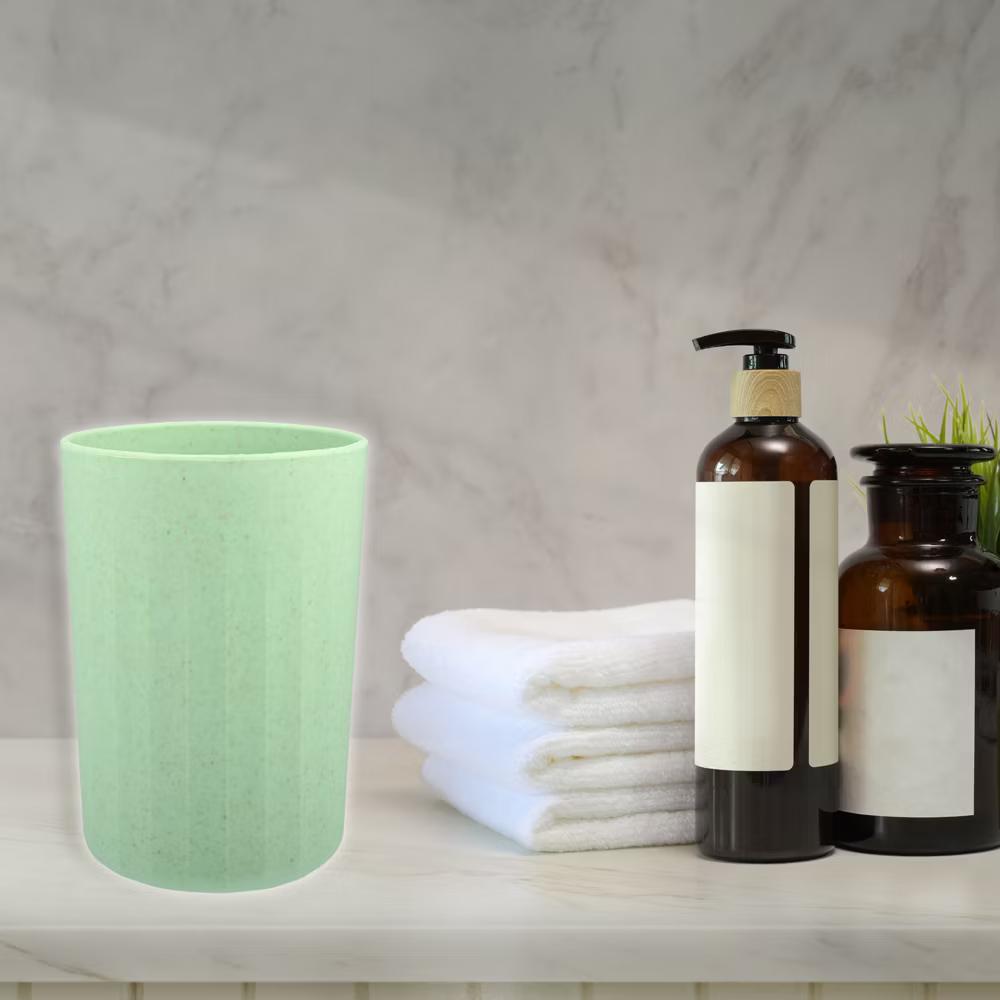 Bathroom Tumbler with Smooth Lines Wheat Straw Cup for Bathroom for Toothpaste 4.09''x2.80'' 1Pc - Image 31