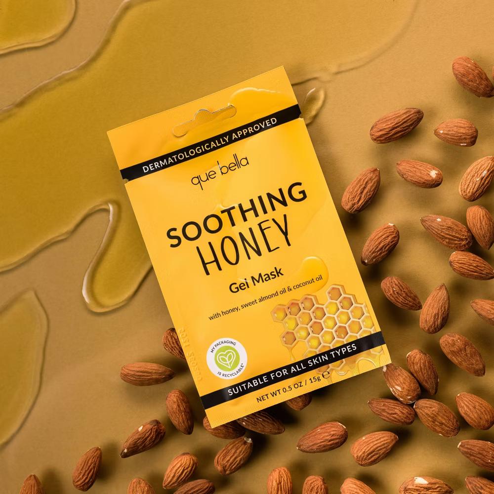 Que Bella Soothing Honey Gel Mask - 0.5oz - Image 4
