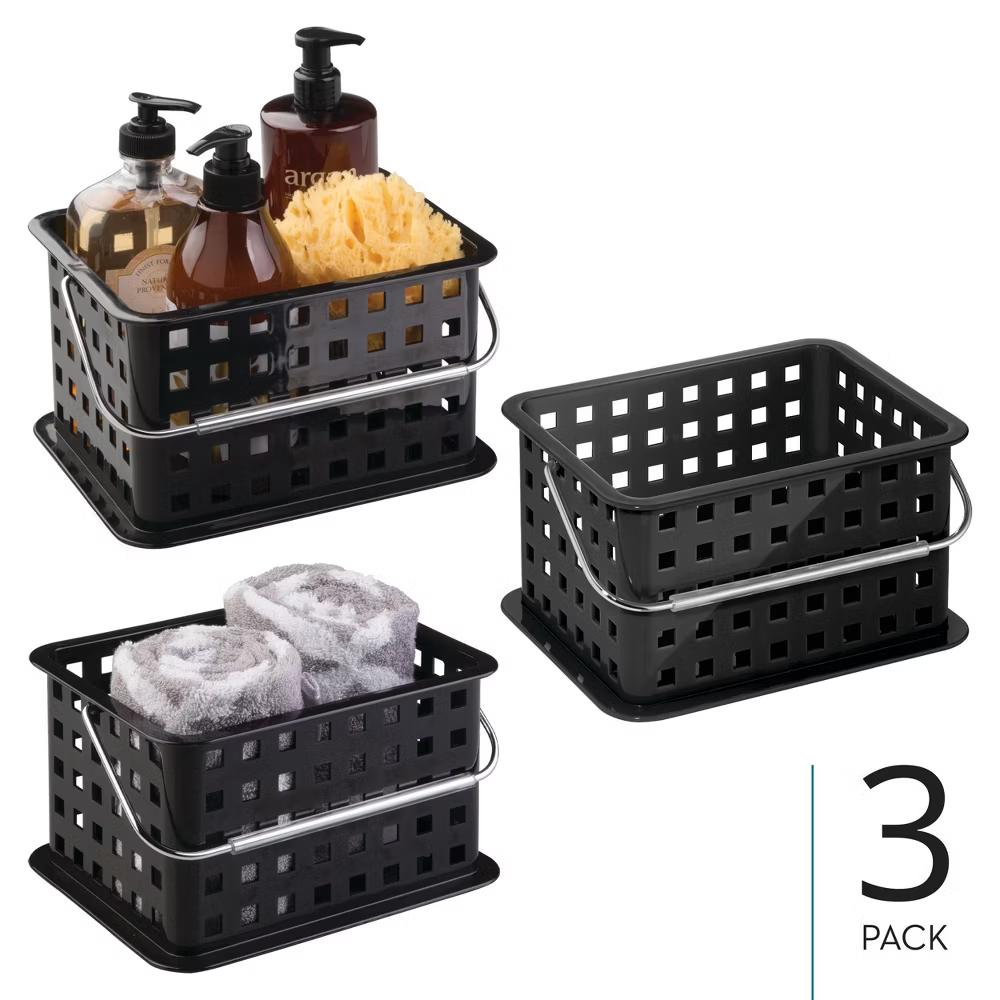 Portable Small Shower Caddy for Dorm or Bathroom, 3-Pack, White - Image 8