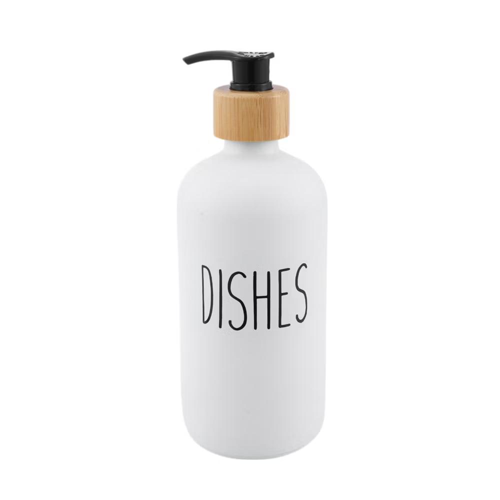 Elegant Contains the Letters DISHES Soap Pump Dispenser for Bathroom 16.9oz 1 Pc
