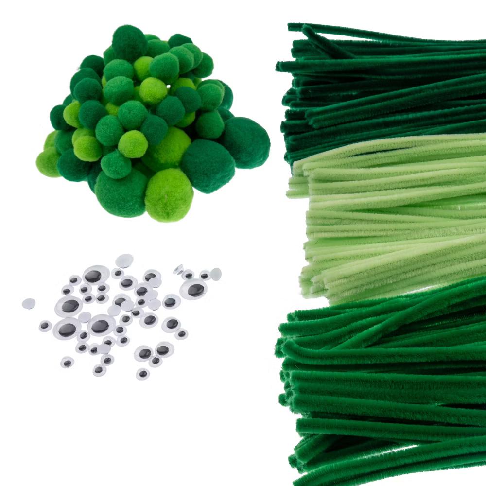300ct Craft Combo Pack Pipe Cleaners Pompoms Googly Eyes Activity Kits - Image 17