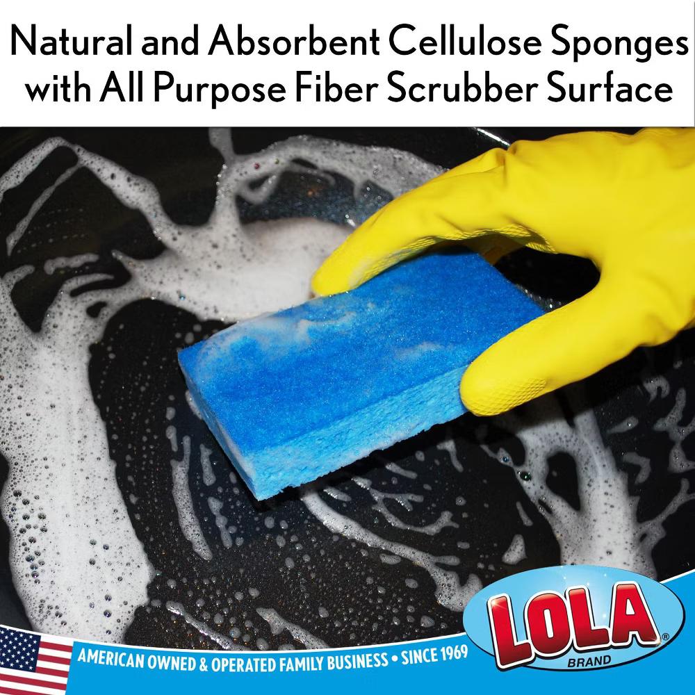 Natural Cellulose Scrub Sponges, 24 Pack, All Purpose Scrubber Sponge, Made of Cellulose, Sustainable, Dishwasher Safe, Non-Stick - Image 3