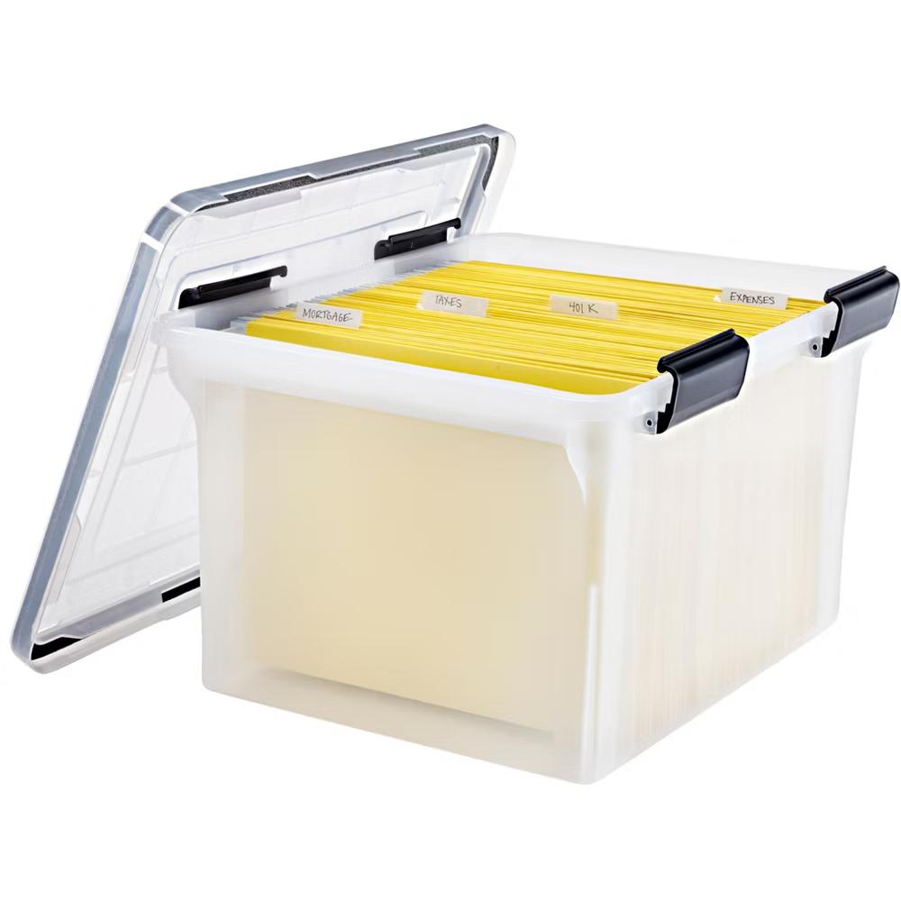 USA Letter Legal Size File Box 32qt WEATHERPRO Airtight Plastic Storage Bin with Lid and Seal and Secure Latching Buckles - Image 13
