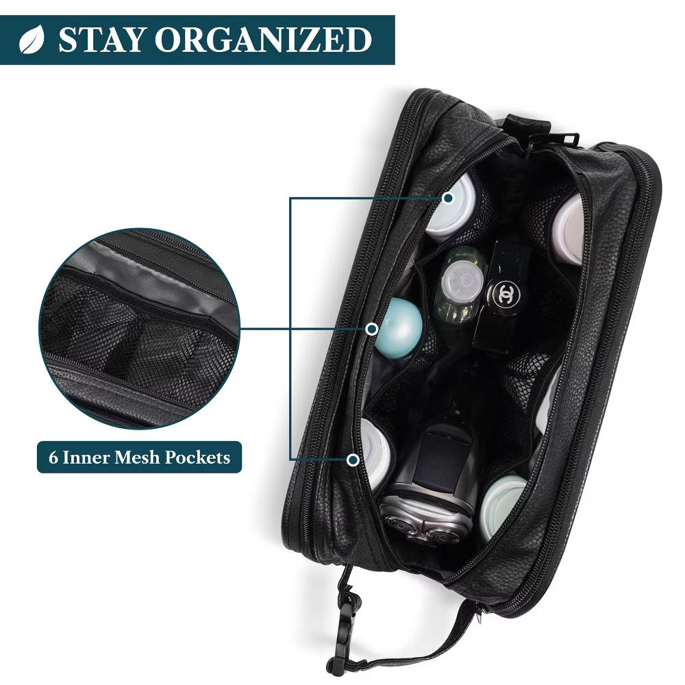 Toiletry Bag for Men, Travel Pouch Essentials Shaving Dopp Kit, Water Resistant Organizer Case Accessories - Image 5
