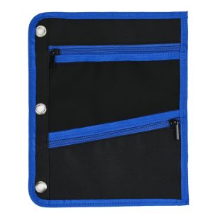 Large Pencil Pouch for 3 Ring Binder, 3-Pocket Flat Pencil Pouch, Zippered Binder Pencil Pouches