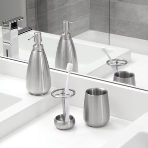 Stainless Steel Tumbler for Countertop or Vanity - Brushed