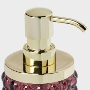 Textured Glass Soap Pump Mulberry