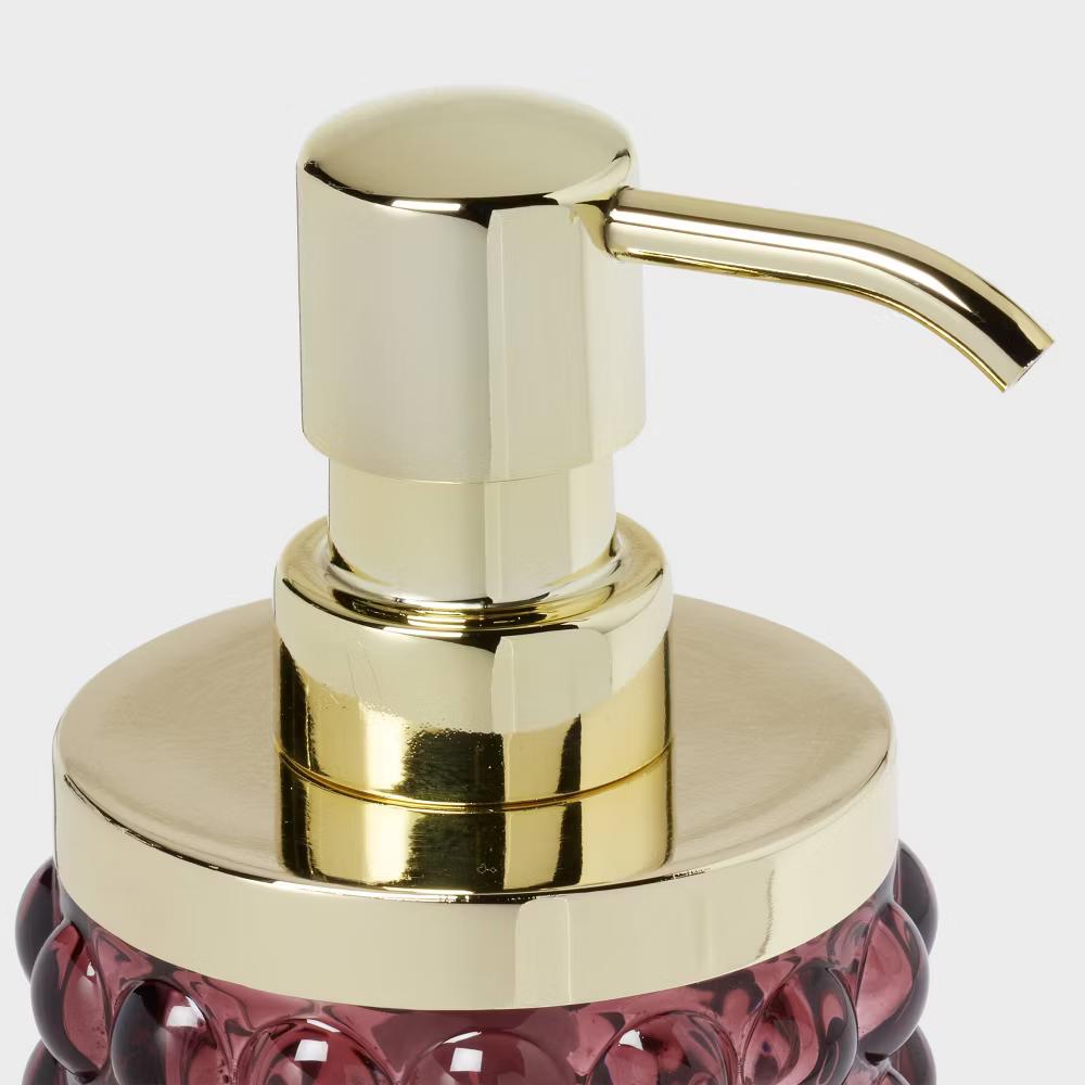 Textured Glass Soap Pump Mulberry