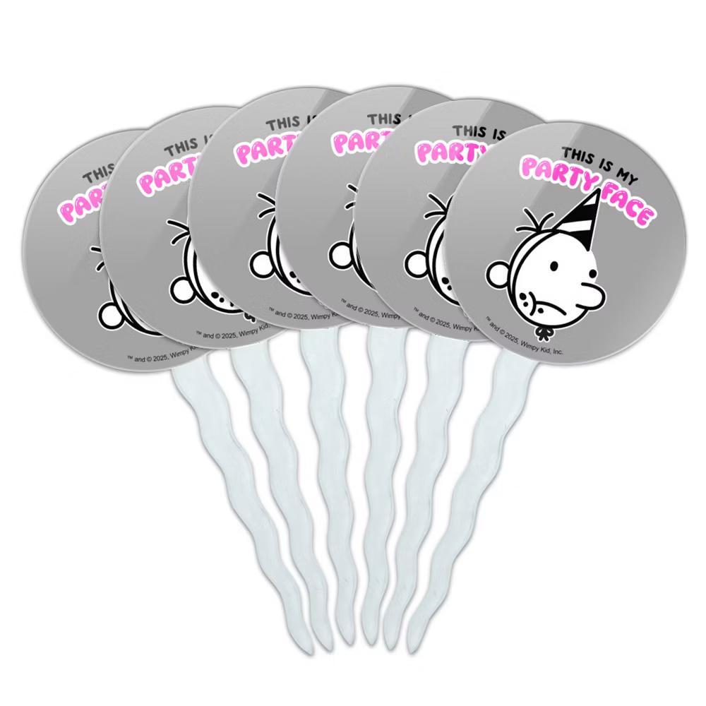 This is My Party Face Cupcake Picks Toppers Decoration Set of 6 - Image 4
