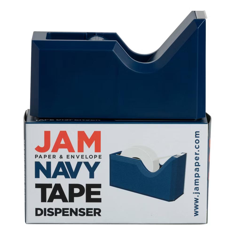 Colorful Desk Tape Dispensers - Navy Blue: Plastic File Fasteners, Stationery Clips, 1.75" Height, 2.5" Width - Image 4